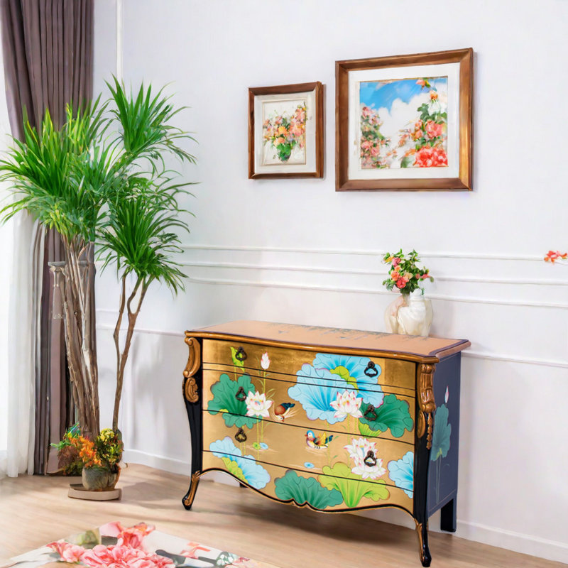 Commode décorative à trois compartiments pour chambre à coucher