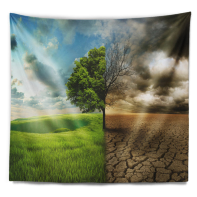 Tapisserie de réchauffement global de paysage, H 50 po x l 60 po