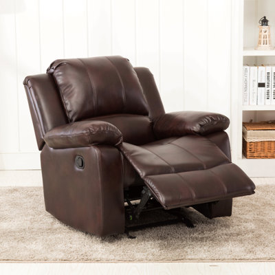 Kahler 37.75" Wide Faux Leather Manual Glider Recliner by Andover Mills