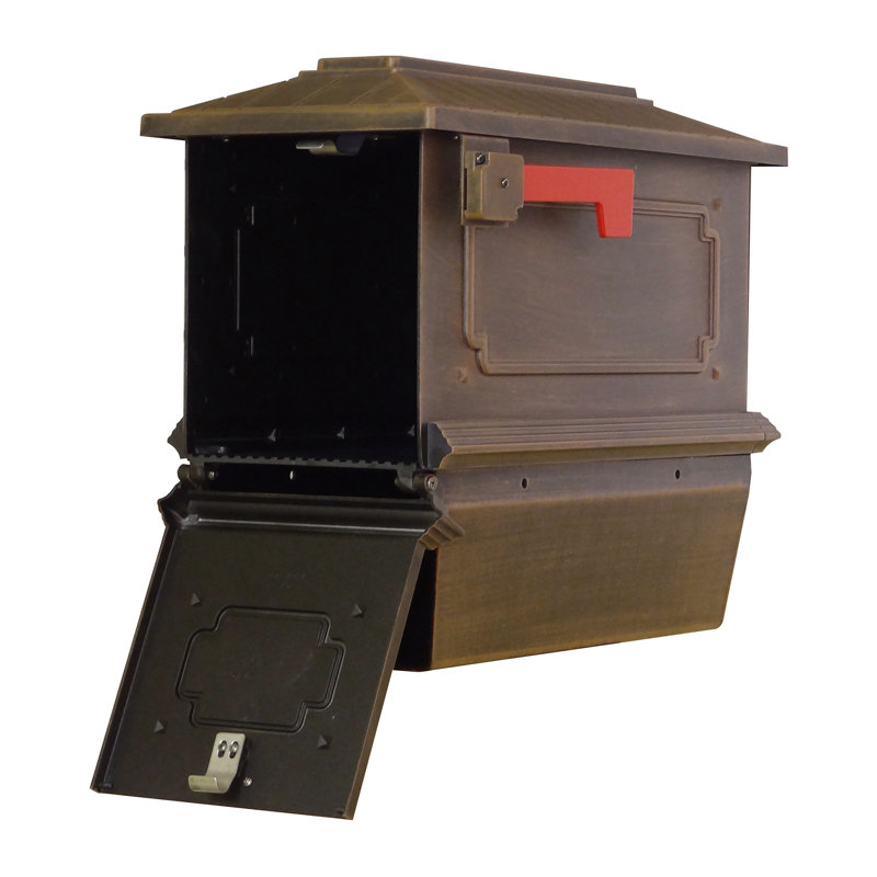 Kingston Aluminum Post Mounted Post box, Copper