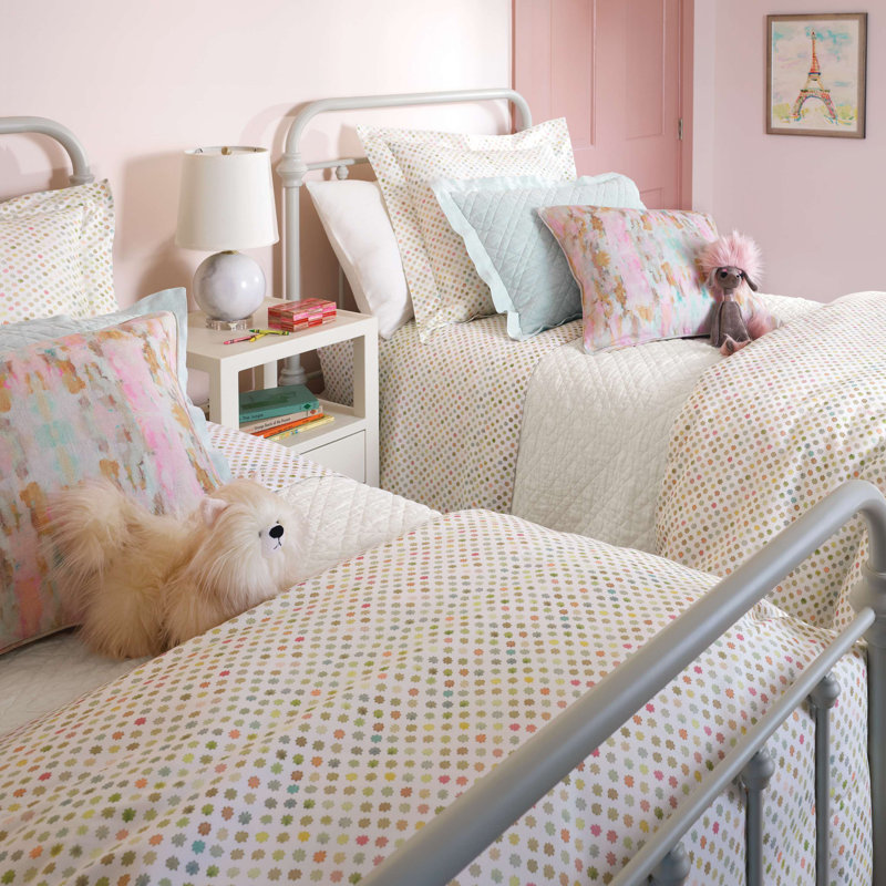 Natural Cotton and Polyester Quilted Sham with Flanged Edging
