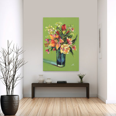 Art floral coloré sur fond coloré