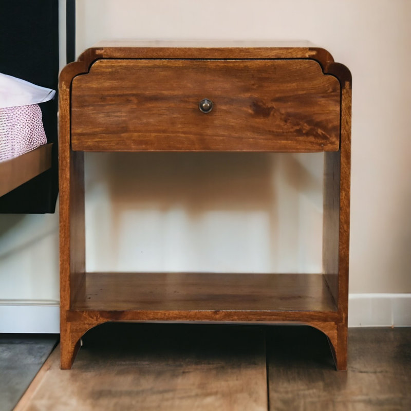 45cm W Solid Wood Bedside Table