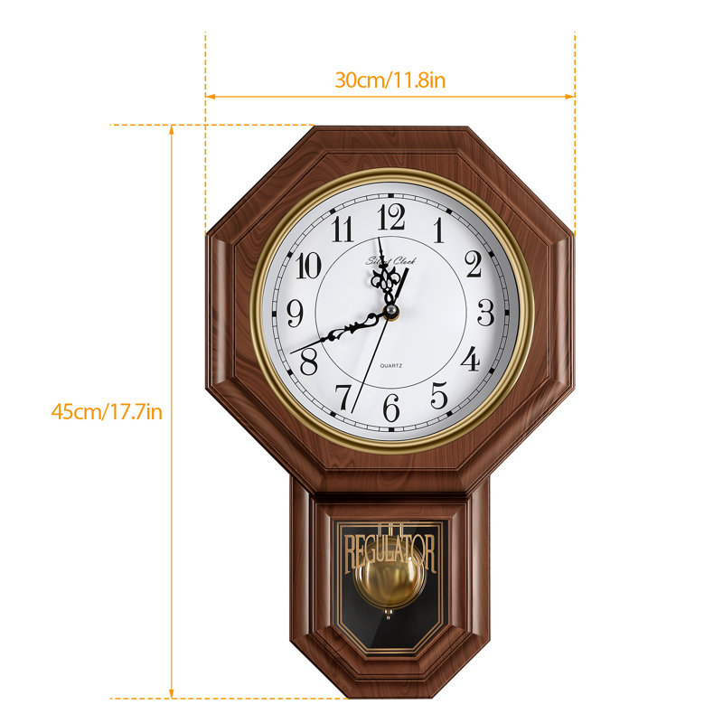 Horloge murale rétro à quartz brun