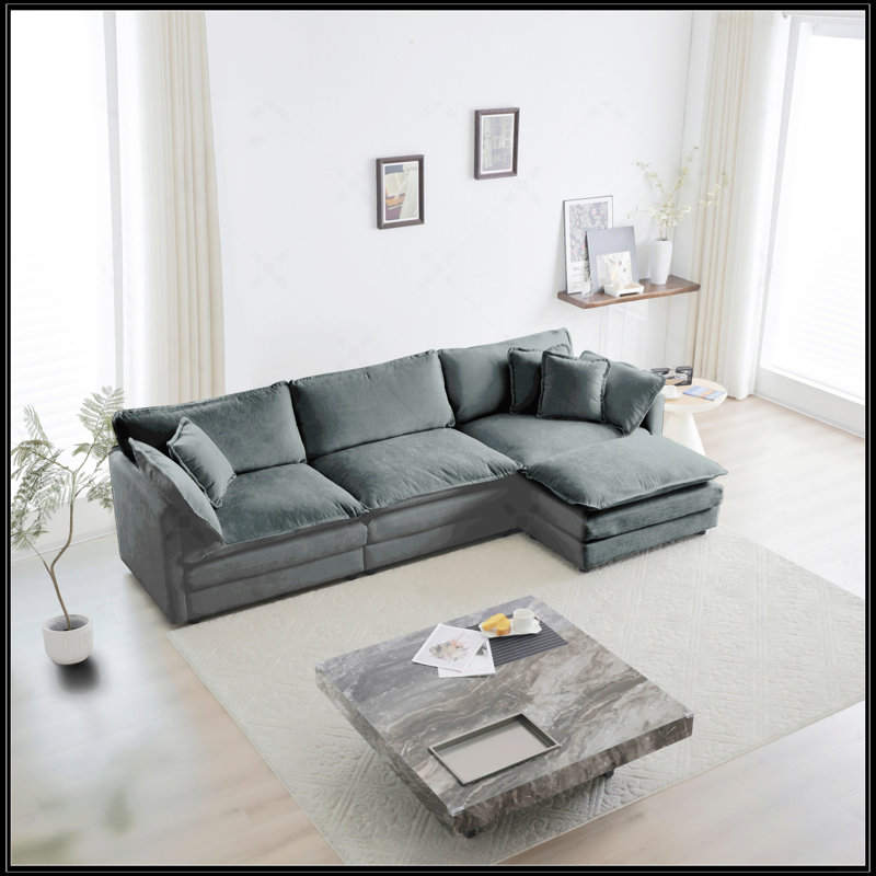 Canapé modulaire surdimensionné en L avec repose-pieds réversible