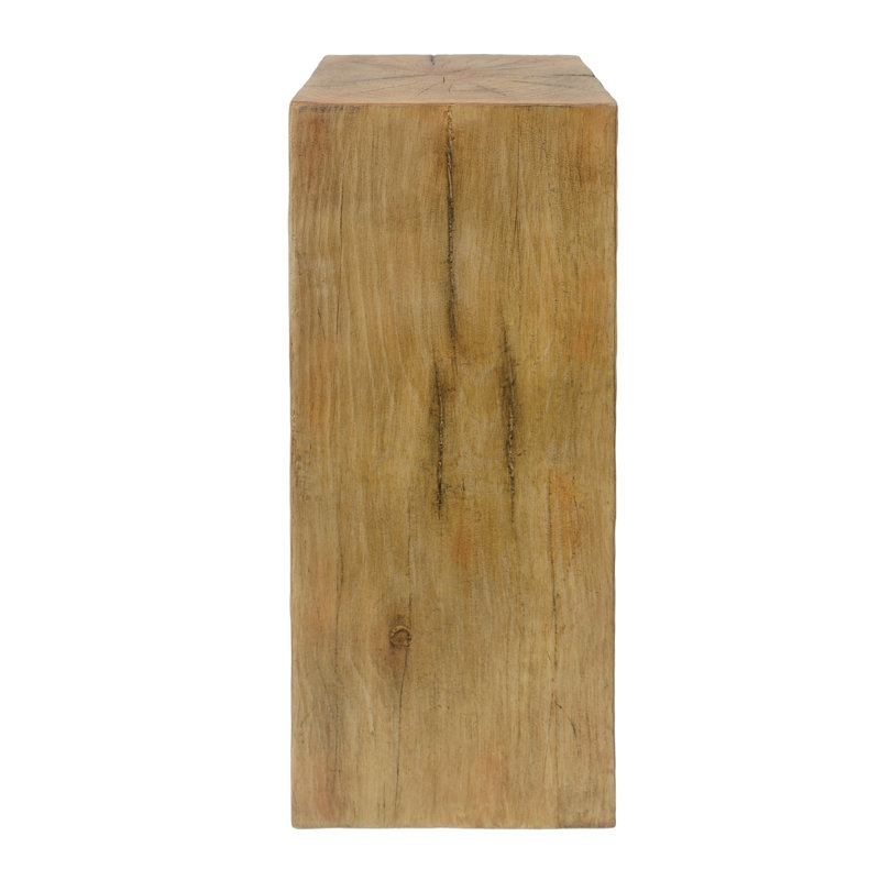 Densel Wood-Look MGO Pedestal Side Table, Natural