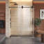 Cabine de douche coulissante sans cadre de l 48 po x P 34 po x H 76 po avec verre transparent noir mat de 3/8 po-129741561-130127106