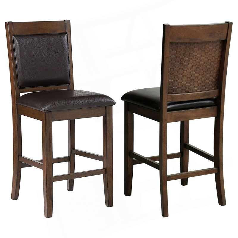 Dewey Walnut Upholstered Counter Chair (Set Of 2)
