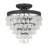 Daughtery 3 Light Crystal Teardrop Matte Black Semi Flush Mount