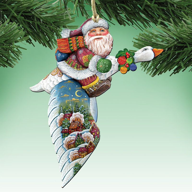 5'' Handmade Wood Holiday Shaped Ornament