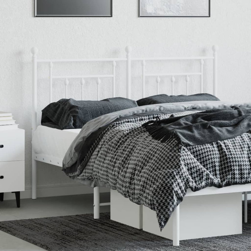 Metal Headboard 140 Cm, 97cm H x 146cm W x 3cm D, White