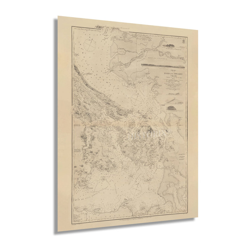 1865, carte sonore Puget sur papier, H 36 po x l 24 po