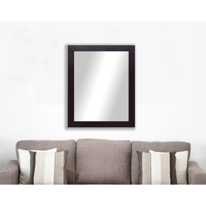 Miroir murale en cuir brun foncé arlinna, H 46 po x l 40 po