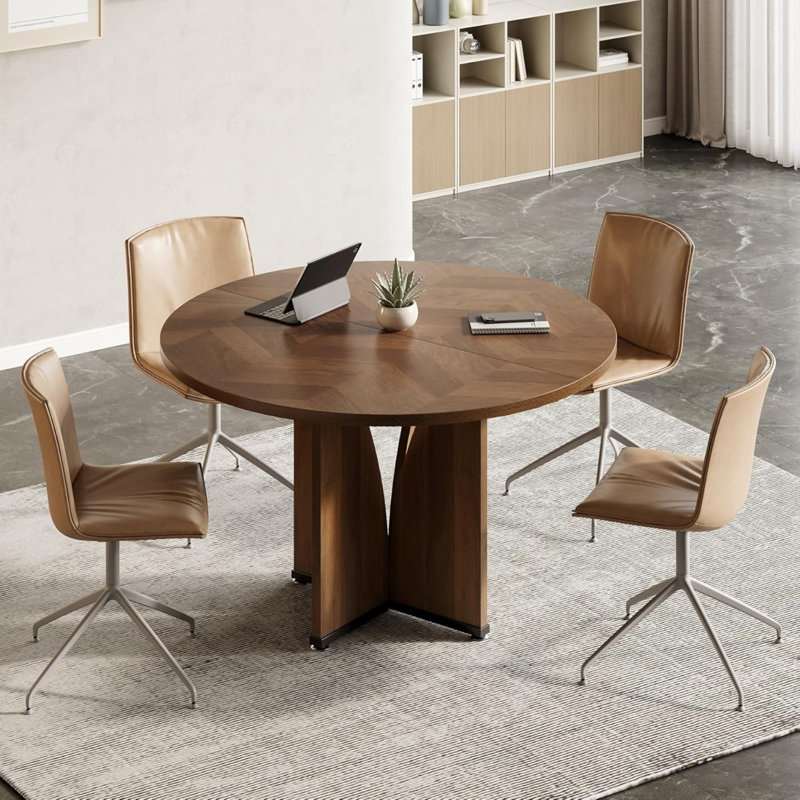 Table de conférence 39,37 po brun foncé avec base en X pour 4 personnes ou petite table de réunion (sans la chaise)