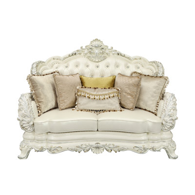 Modern Sofa Adara LOVESEAT W/5 PILLOWS PU