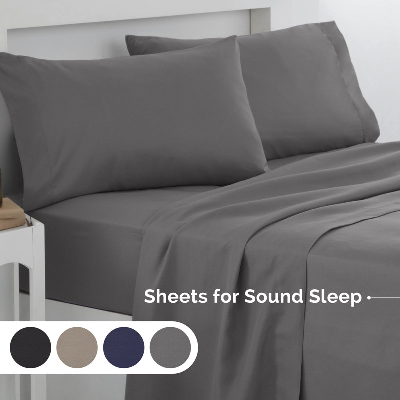Crosshatch Microfiber, Gray, 2 Standard Pillowcases