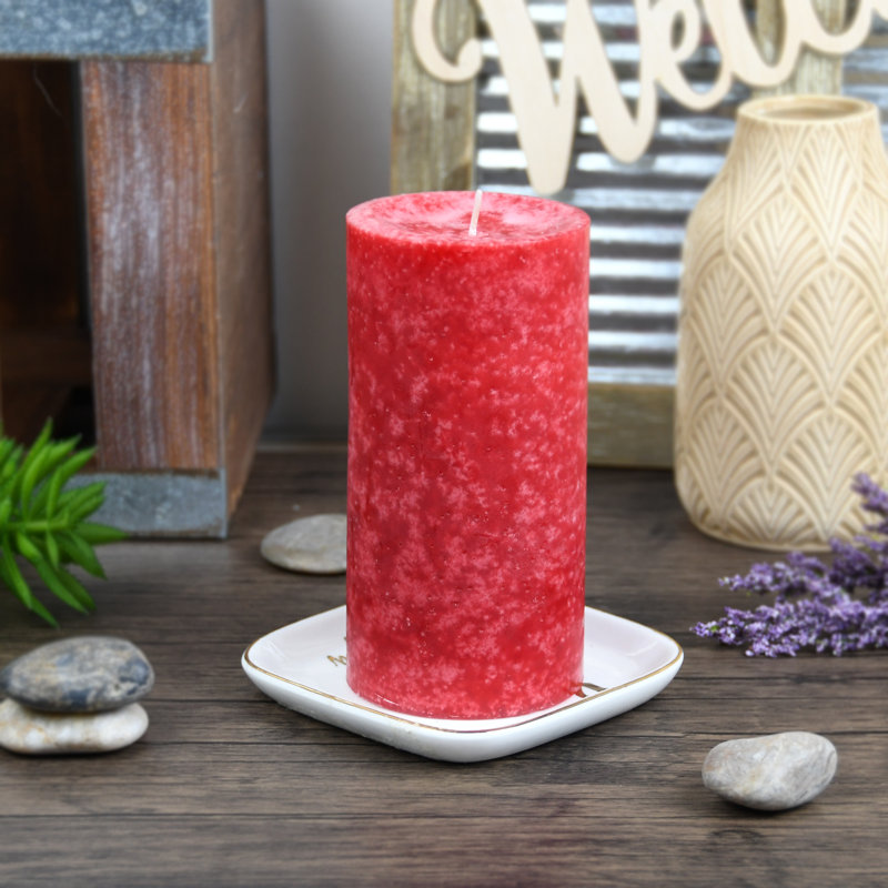 Sld Apple Crisp Scented Pillar Candle, 1, 6" H x 3" W x 3" D