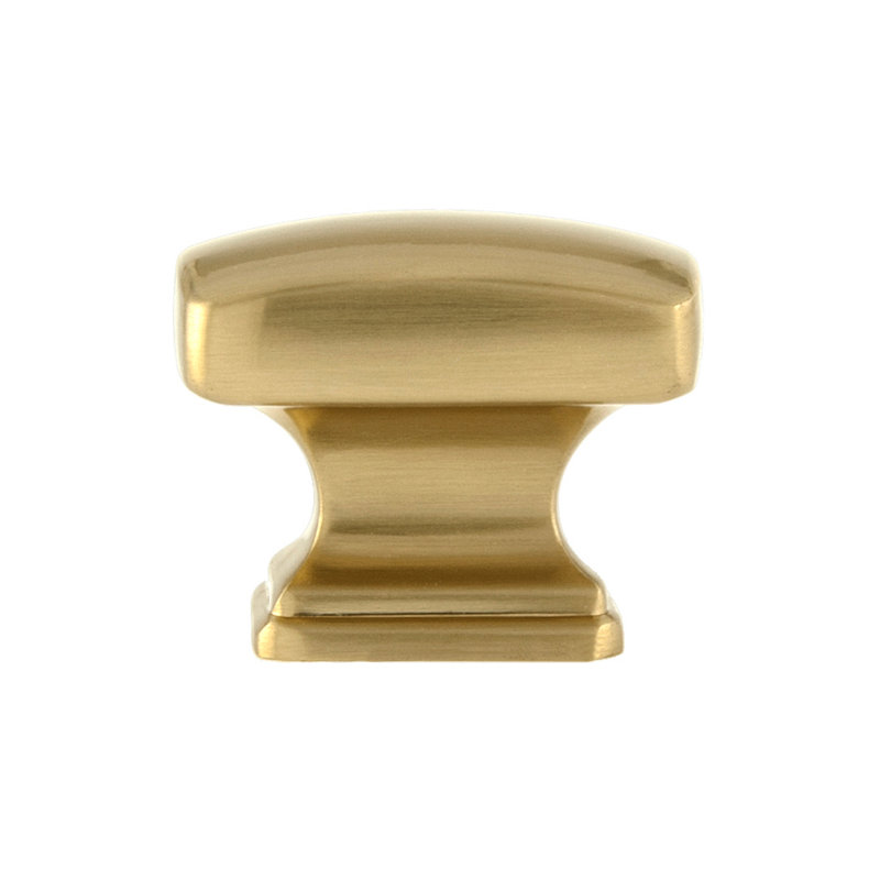 Grayson 1-1/4" Length Satin Brass Rectangle Cabinet Knob, Satin Brass