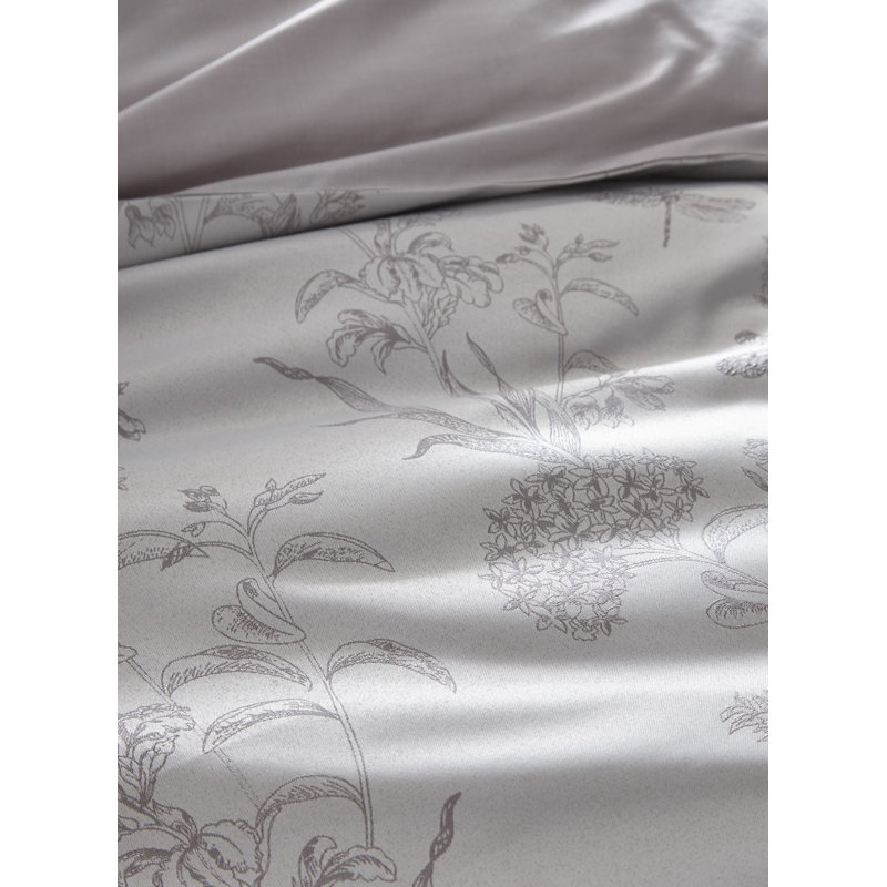 Jordao Floral Duvet Cover Set, Double Duvet Cover + 2 Standard Pillowcases, Lilac