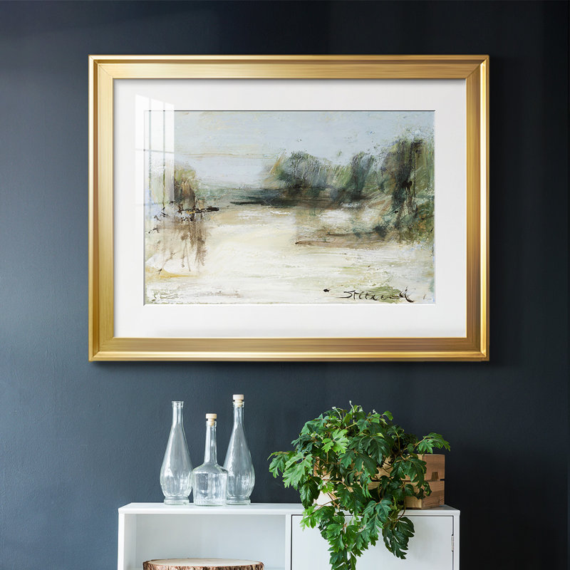 Wintery Horizon III, impression encadrée avec biseau mat et verre, Or, H 15 po x l 21 po x P 1,5 po