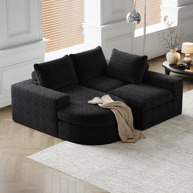 Canapé modulaire Chenille, Chenille noir