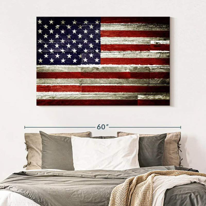 Borges American Flag Rustic, 34" H x 51" W