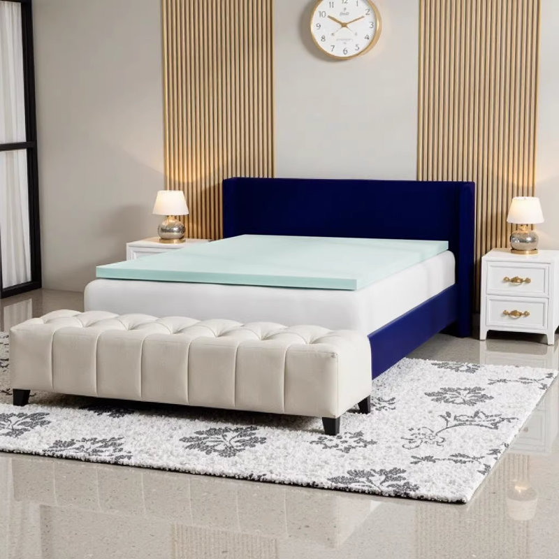 Omne Sleep Plush 3 Inch Full Memory Foam Cooling Mattress Topper - Luxurious Pressure Relief & Temperature Regulation for Restful Nights