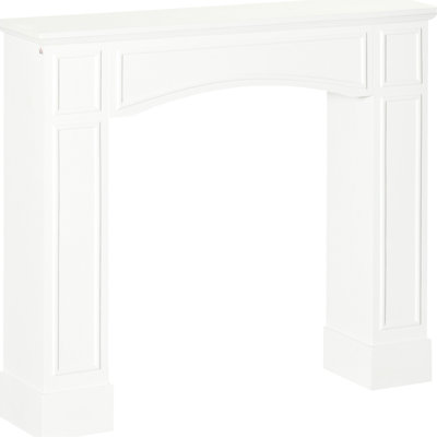 Fireplace - White, 29" Interior Width, Decorative Touch, 45.25" Wide Decoration Space, Easy To Wipe And , Tipping, For Electric Fireplaces Surround Element, Display Spot, Neat,