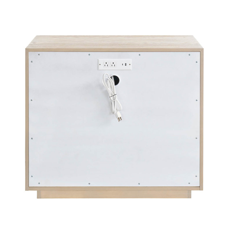 Modern 3 - Drawer Nightstand, Gray