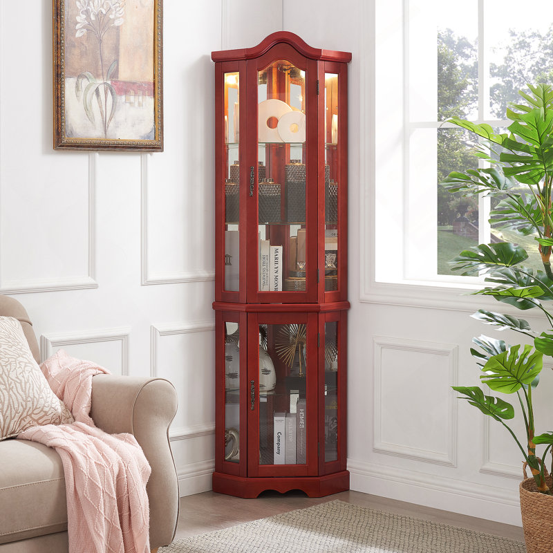 Armoire de rangement en coin, cerisier