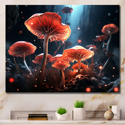 " Magical Mushrooms Glowing Midnight Forest "