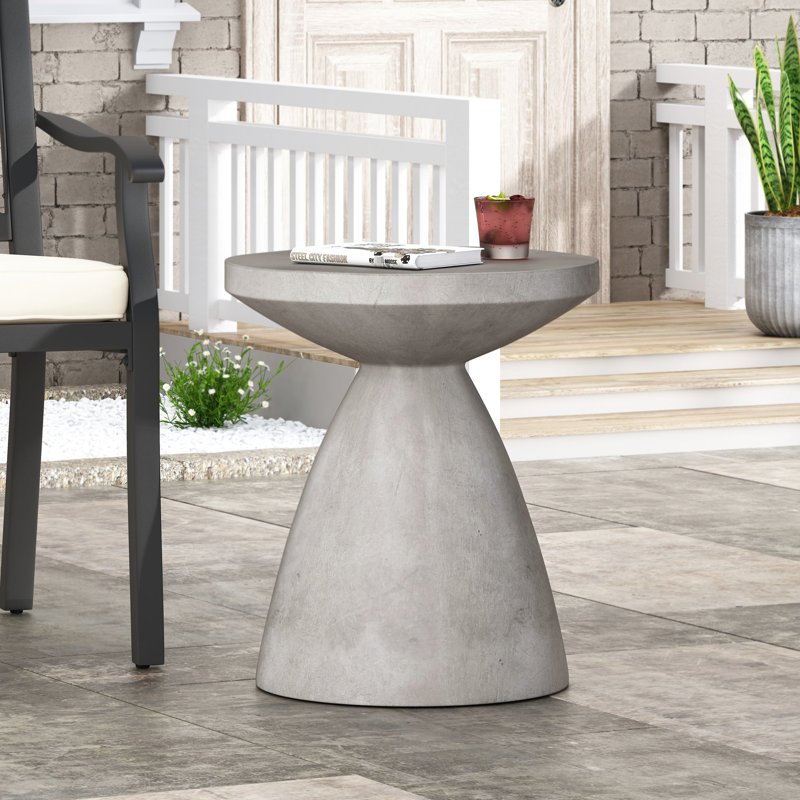 Table d'appoint d'extérieur moderne en béton léger - Aucun assemblage requis - Lignes simples