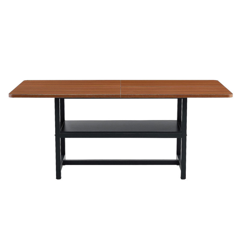 A 71 * 35.4 Inch Dining Table With A Tabletop Cleverly Pieced Together By Four Walnut Textured MDF Boards. The Desktop Has A 43.3 * 19.7 Storage Platform. Very Suitable For Family Gatherings,Etc.
