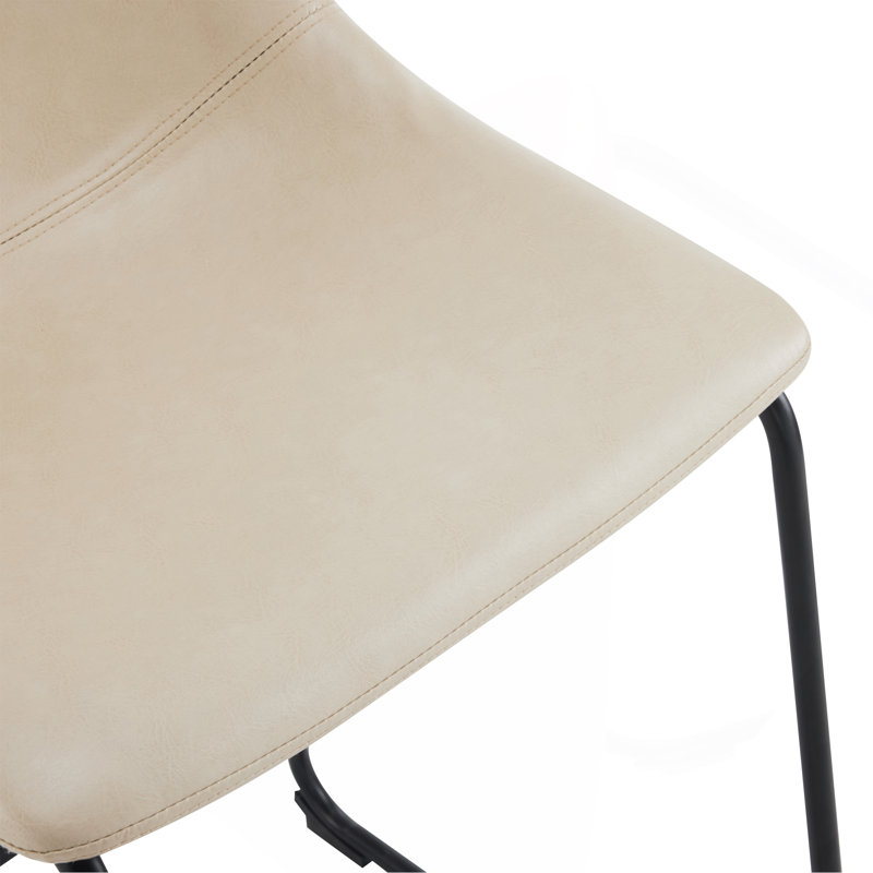 Tabouret de comptoir en similicuir de style industriel avec pieds et repose-pieds en métal pour de multiples réglages