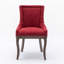 A&A Furniture, chaise de salle à manger Ultra Side, chaises en tissu épaissi avec pieds en bois massif aux tons neutres, têtes de clous en bronze, ensemble de 2, rouge vin, bourgogne, SW1807WR-380897129