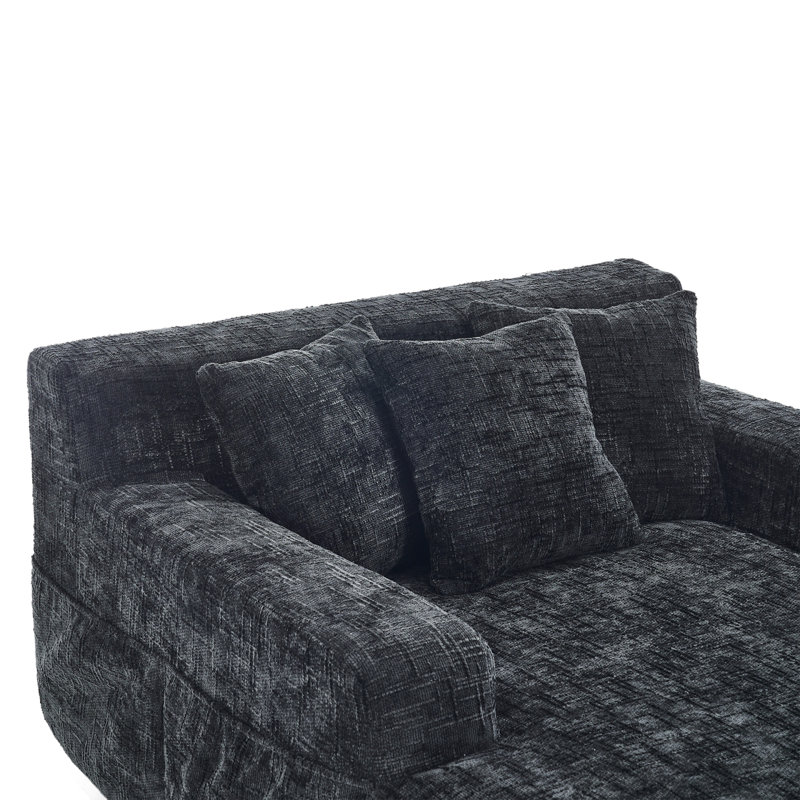 Canapé-lit Bonzy Chenille, Noir