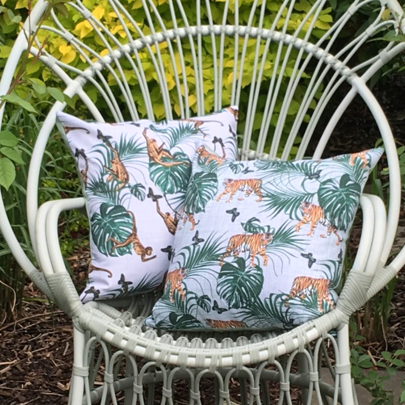 Bridgetown Monkey Indoor / Outdoor Square Throw Pillow Cover, 45cm H x 45cm W x 45cm D