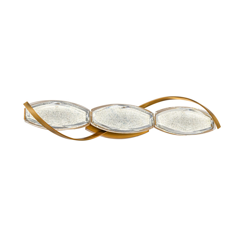 Bijoux 3 Light Crystal LED Bath Vanity & Wall Light, Aged Brass