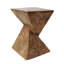Table d'appoint aux variations subtiles, caractère artisanal, couleur naturelle, hauteur 45,7 cm, patine distinctive, qualité artisanale, largeur 32 cm