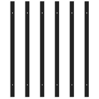 Luxrite 4FT H Track Light Rail, Single Circuit 120V H-Type Track System, Compatible with Standard H Track Heads, Track Rail with End Caps Black 6 Pack