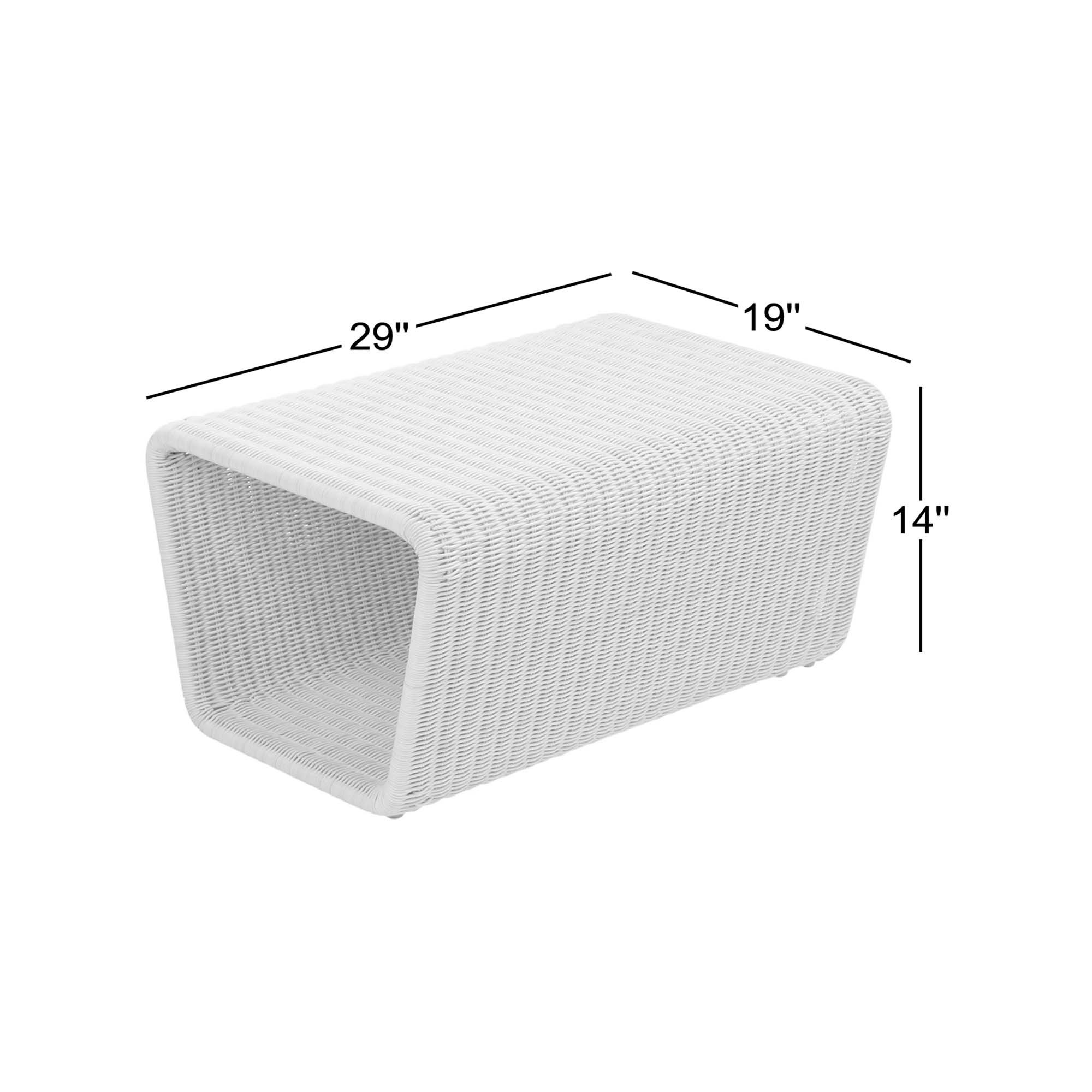 Jimmy Resin Outdoor Ottoman, Natural