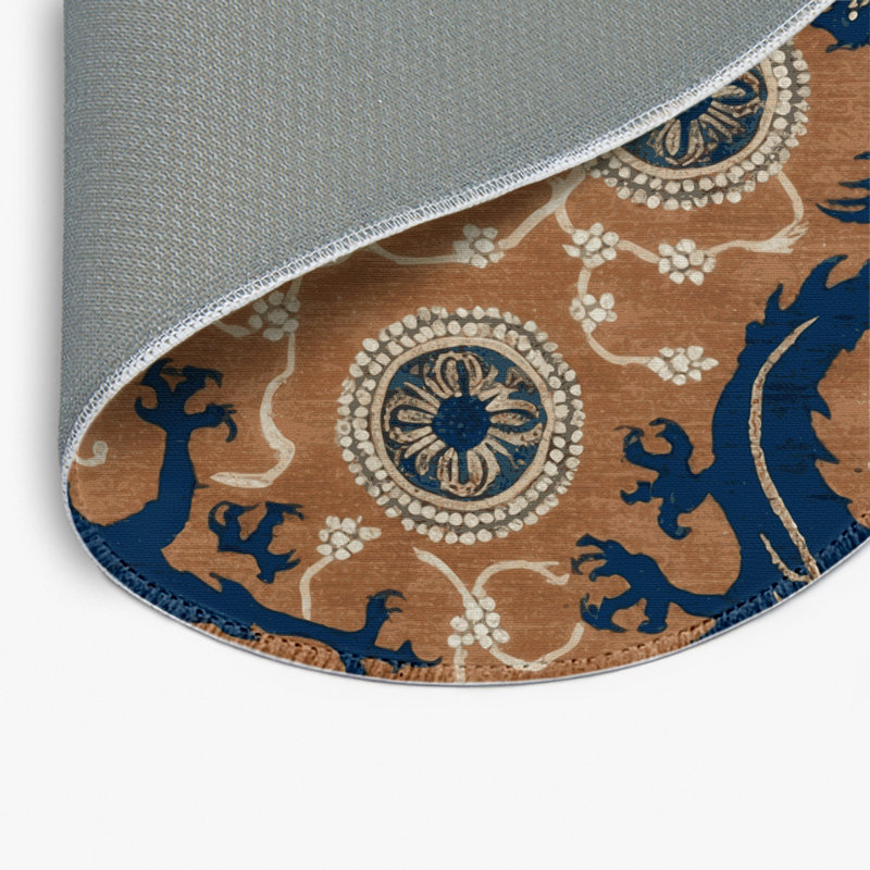 Tapis d'intérieur et d'extérieur brun français, Rond 5 pi