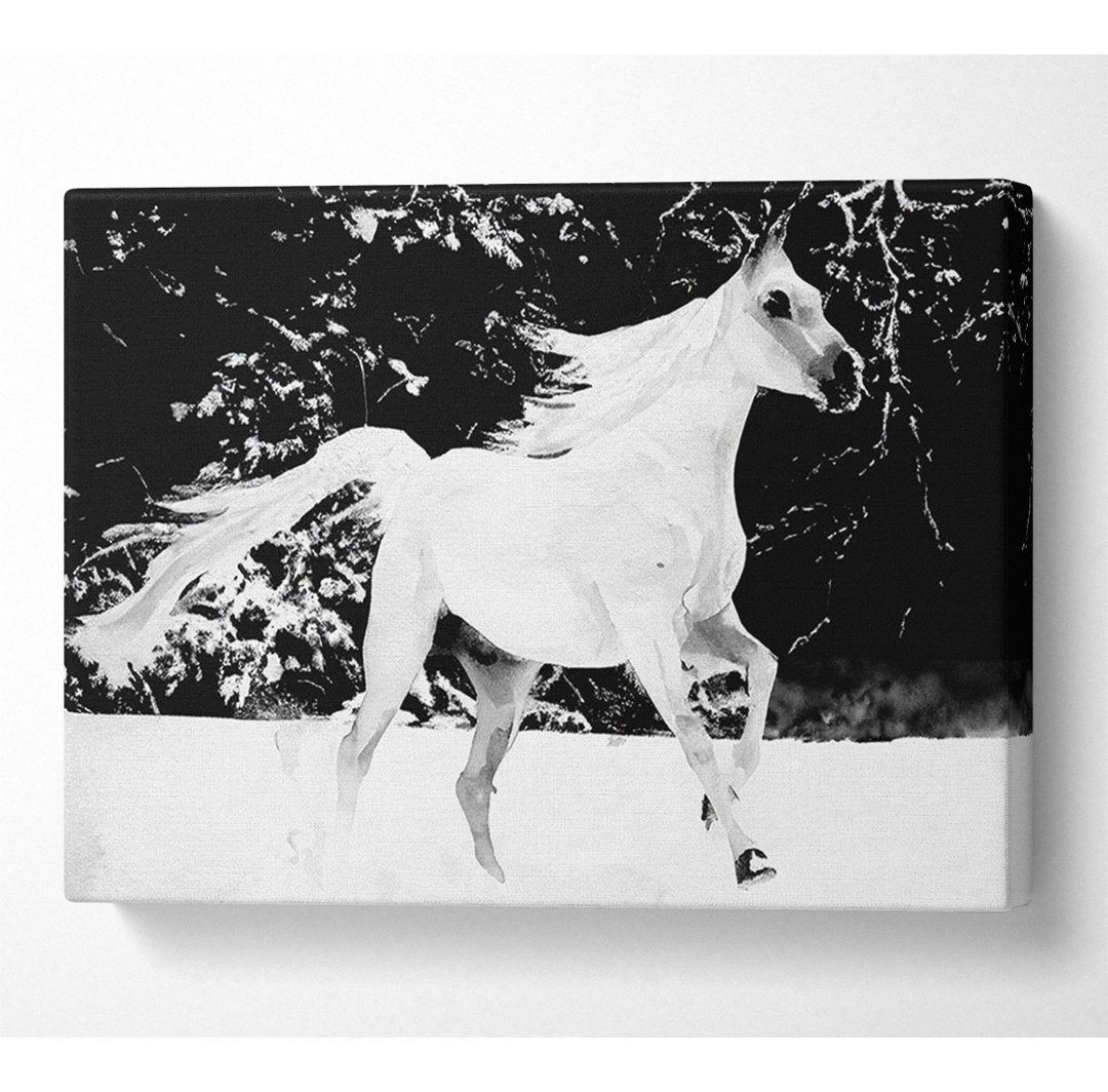 White Stallion Trot - Kunstdrucke auf Leinwand