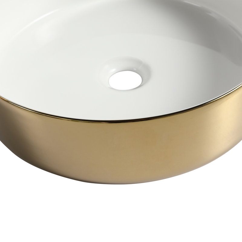 Rosefray 15.7'' Gray Ceramic Oval Bathroom Sink