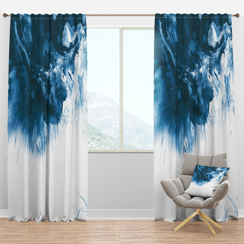 Panneau de rideau simple semi-transparent isolant avec passe-tringle Mid-Century, l 52 po x L 63 po