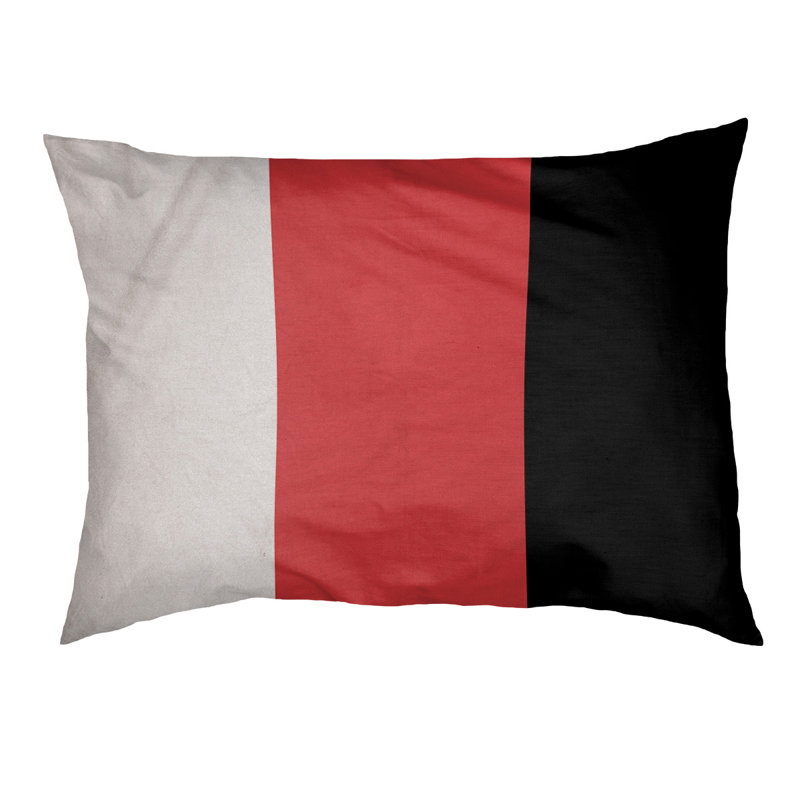 Oreiller Maryland, Moyen (l 28 po x P 18 po x H 6 po), Milieu rouge / noir