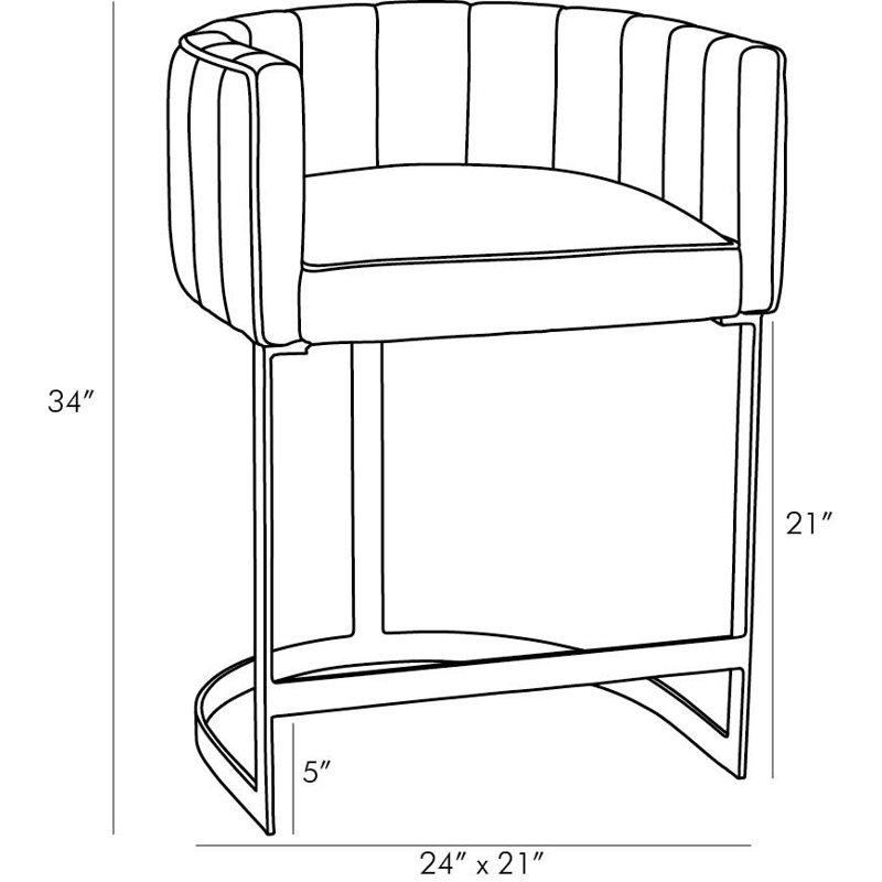 Tatum Short, Counter & Bar Stool, Counter Stool (24" Seat Height), Morel