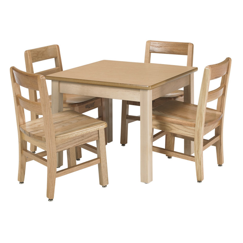 Table d'écriture carrée en bois