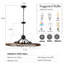 Lustre rustique industriel 32 "