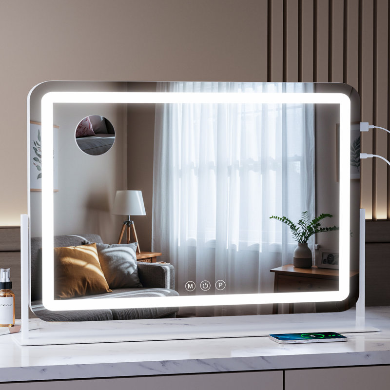 Smart Touch LED Vanity Mirror With Memory Function, Black